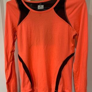 Nike Dri Fit  Women's Orange Long Sleeve Top A2